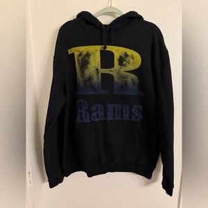 Unisex Aleali May x No Collar ID Black Los Angeles Rams Stacked Hoodie